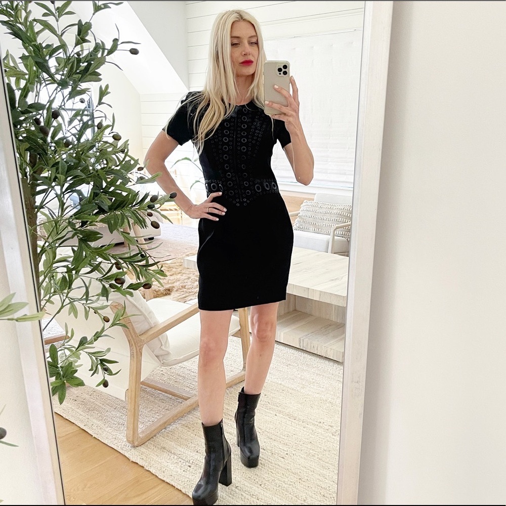 GIVENCHY Matte Black Rivet Dress